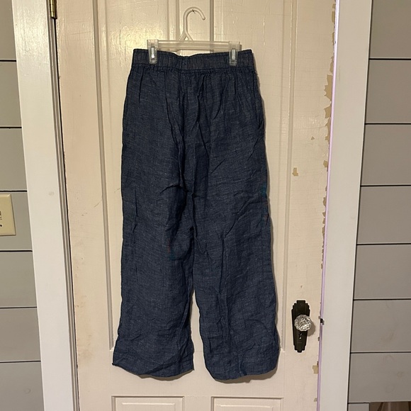 Sigrid Olsen 100% linen Chambray Wide-Leg Pants - Picture 5 of 5